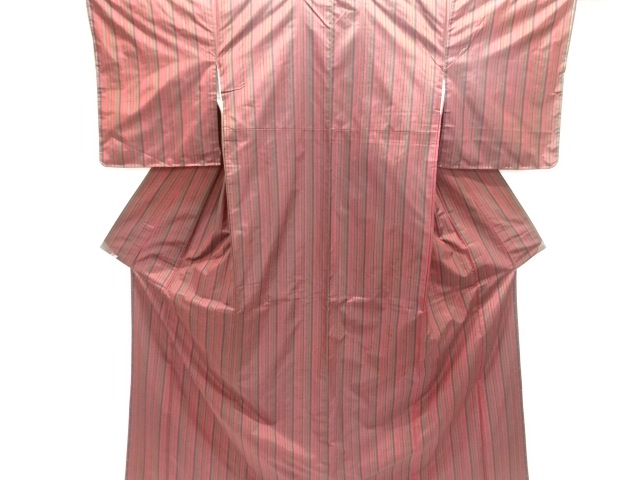 JAPANESE KIMONO / UNUSED / TSUMUGI / WOVEN STRIPE